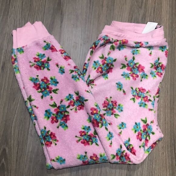 SHABBY CHIC DITSY FLORAL FUZZY PAJAMA LOUNGE PANTS PINK SIZE XL - Picture 4 of 8